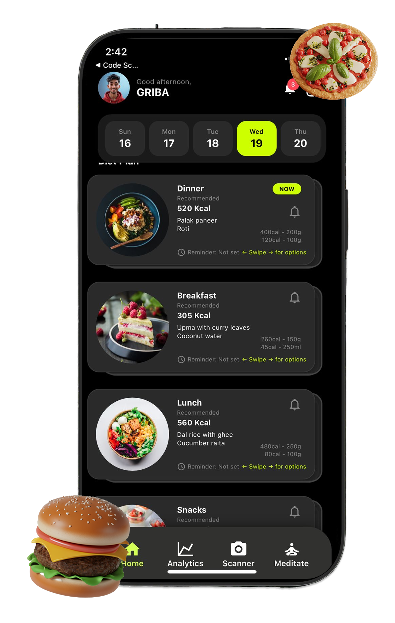 DailyCal App Homepage